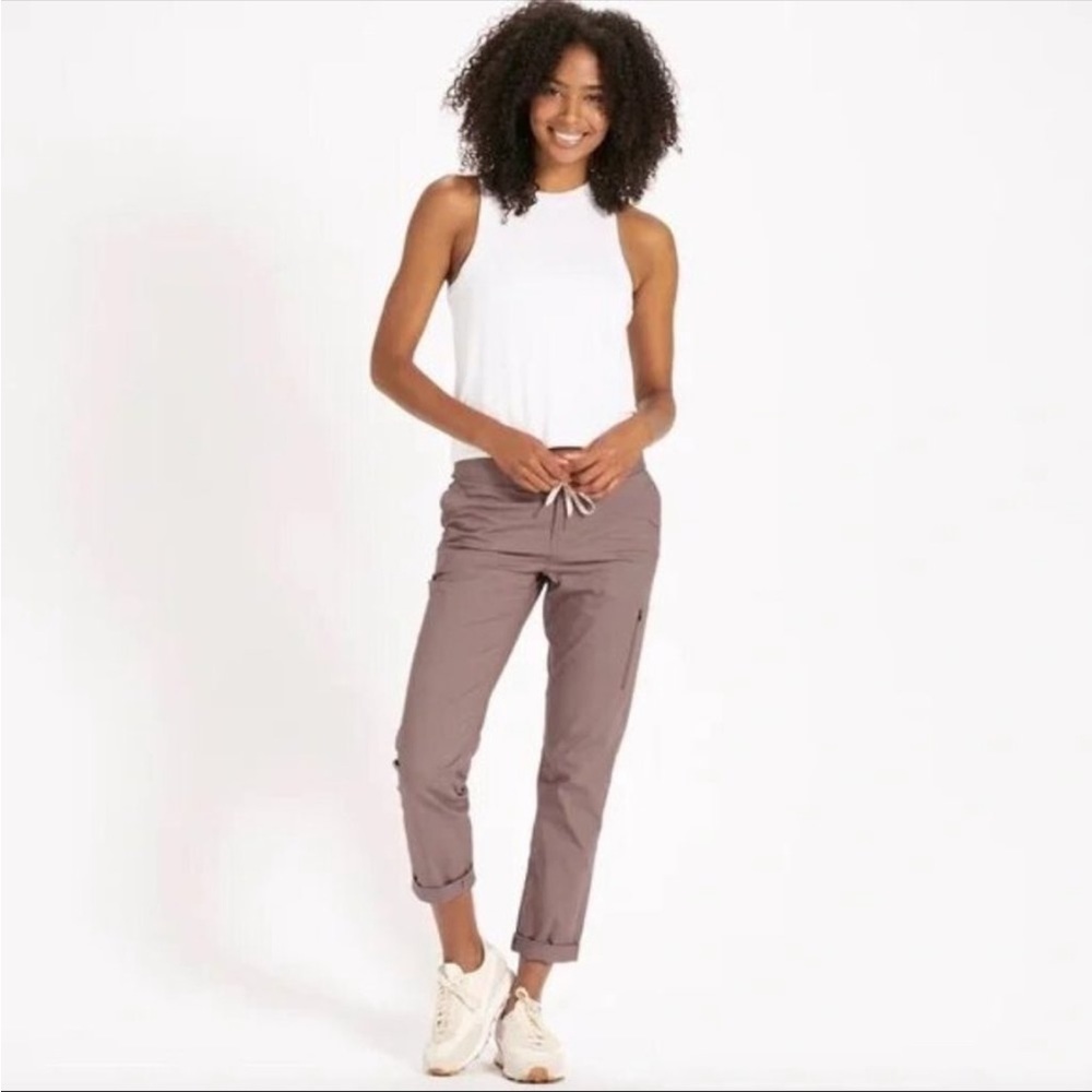 VUORI RIPSTOP THE RISE AND SHINE MAUVE DRAWSTRING PANTS SIZE XL NWOT